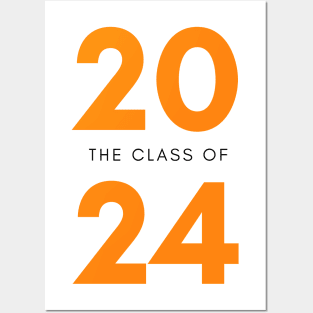 Class Of 2024. Simple Typography 2024 Design for Class Of/ Senior/ Graduation. Orange Posters and Art